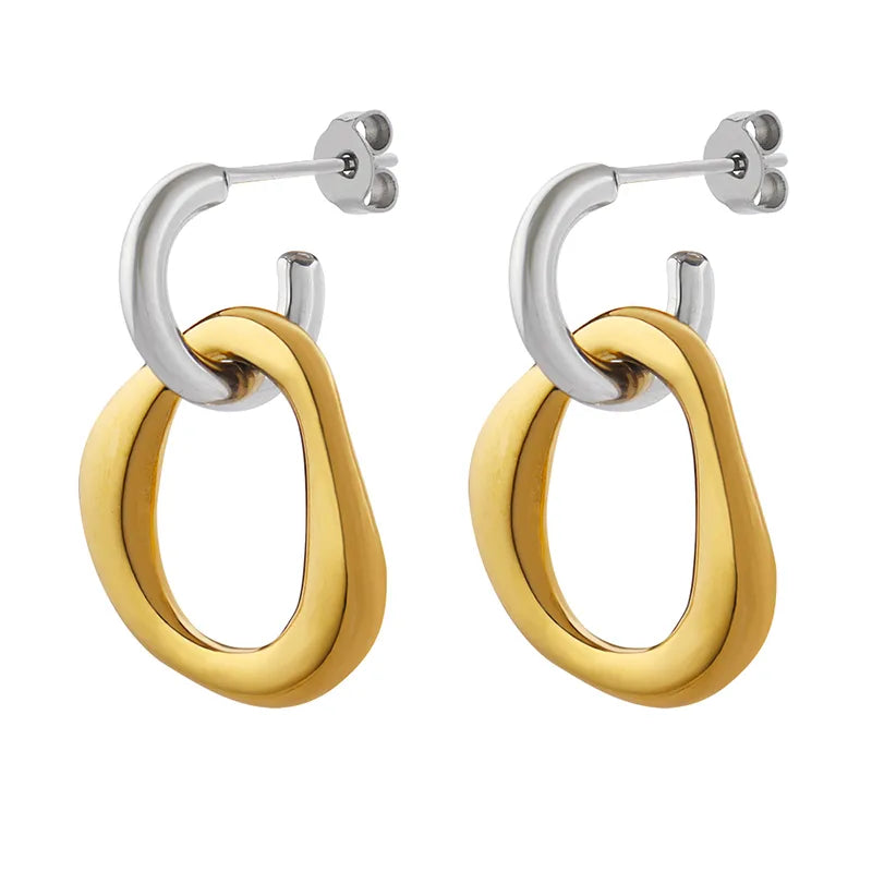 Fashion Geometric Plating 304 Stainless Steel 18K Gold Plated Earrings