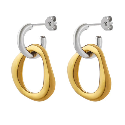 Fashion Geometric Plating 304 Stainless Steel 18K Gold Plated Earrings