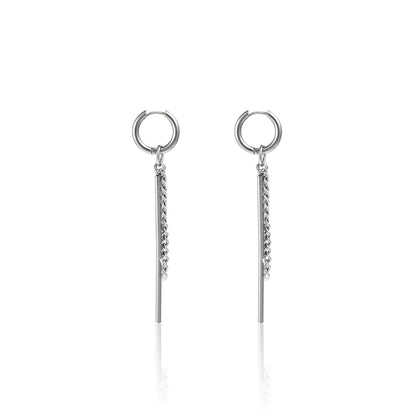 Fashion Geometric Titanium Steel Earrings Tassel Stainless Steel Earrings 1 Piece