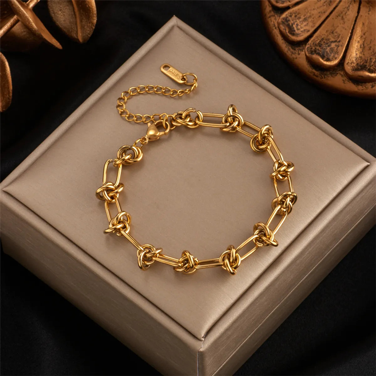 Fashion Geometric Titanium Steel Gold Plated Bracelets