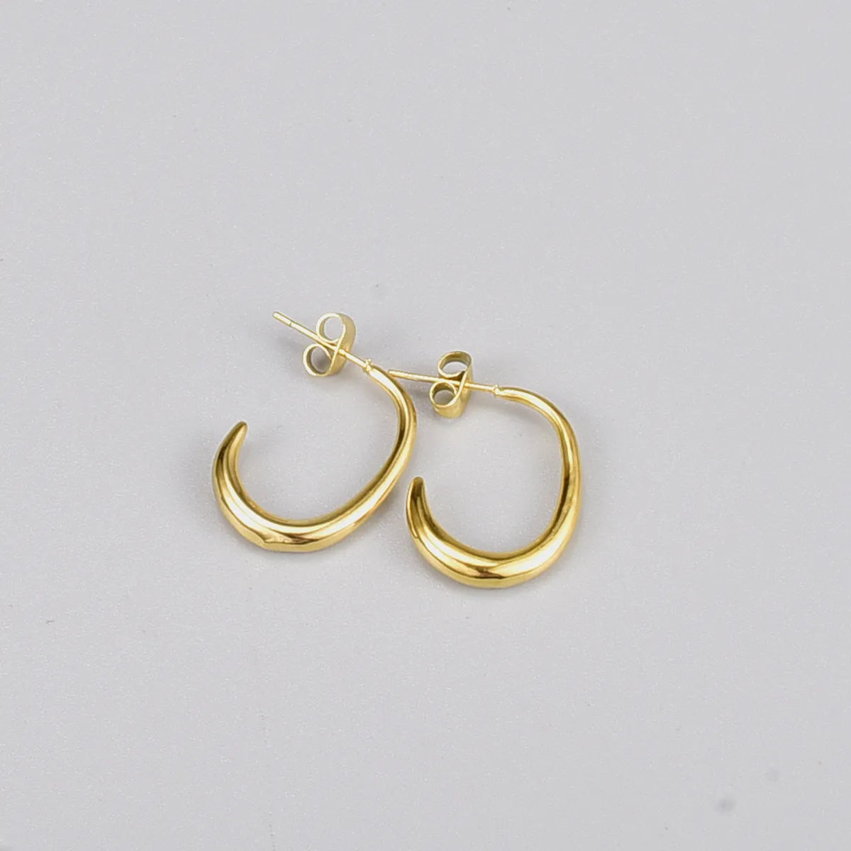 Fashion Geometric Titanium Steel Gold Plated Ear Studs 1 Pair