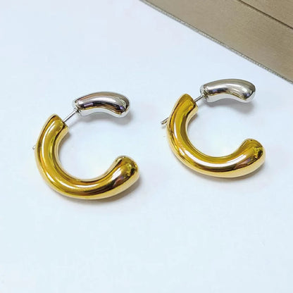 Fashion Geometric Titanium Steel Gold Plated Earrings 1 Pair