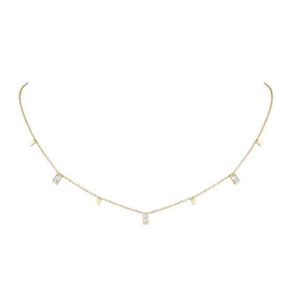 Fashion Geometric Titanium Steel Gold Plated Zircon Gold Plated Necklace