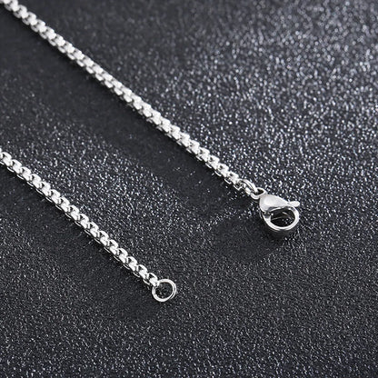 Fashion Geometric Titanium Steel Inlay Artificial Diamond Pendant Necklace 1 Piece