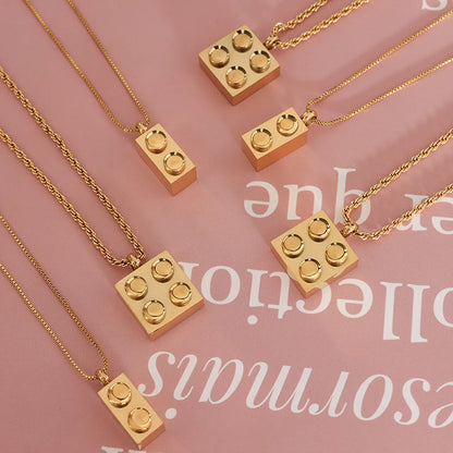 Wholesale Jewelry Fashion Geometric 304 Stainless Steel 18K Gold Plated Necklace