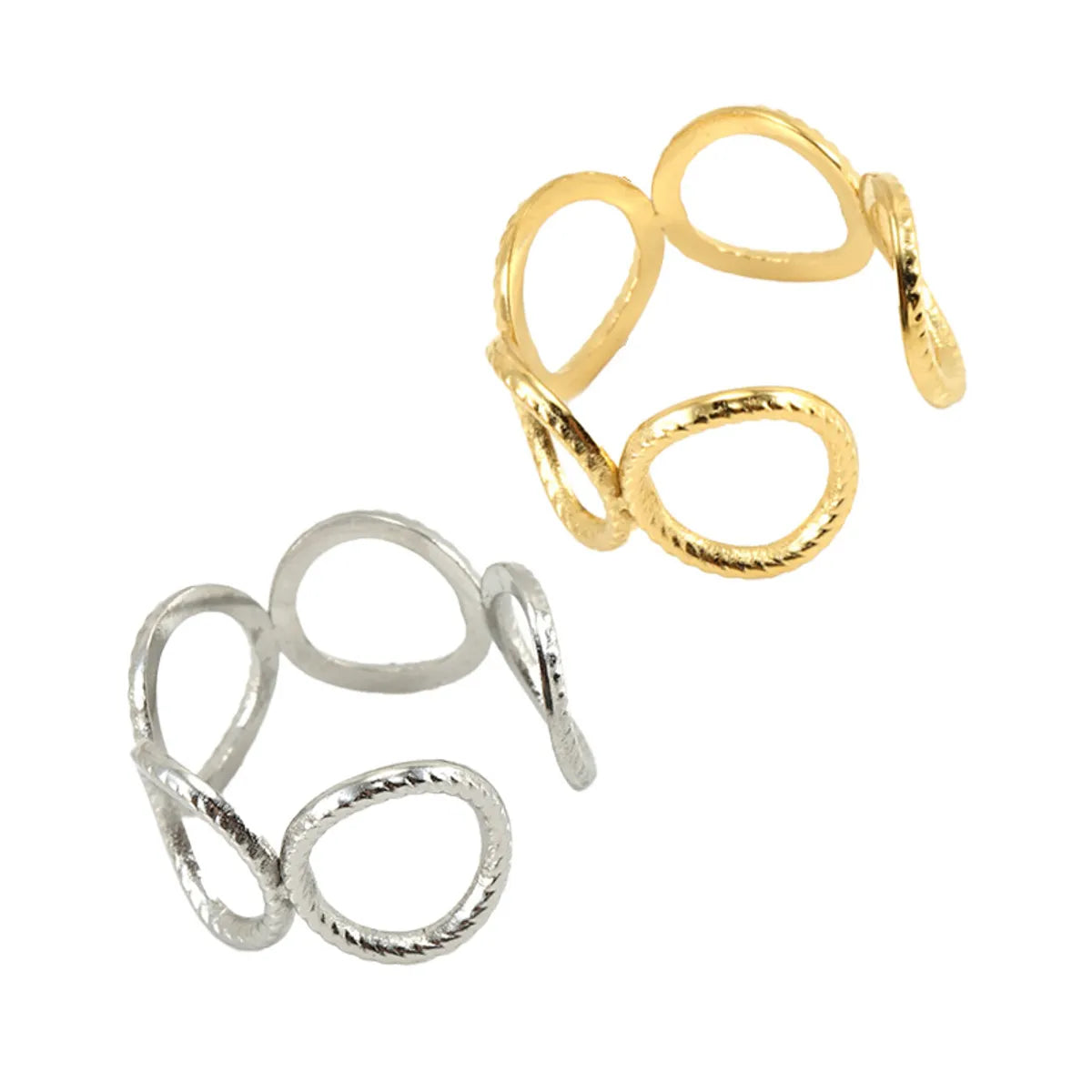 Fashion Geometric Titanium Steel Plating Open Ring