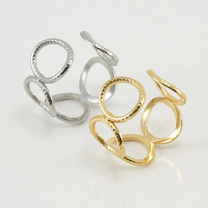 Fashion Geometric Titanium Steel Plating Open Ring