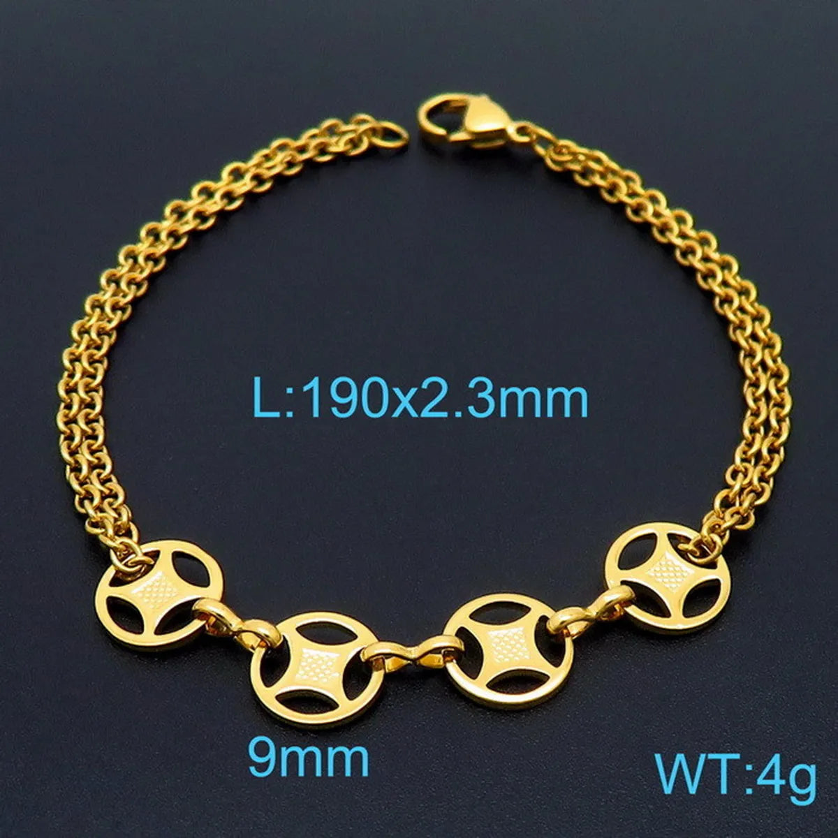 Titanium Steel 18K Gold Plated Fashion Plating Geometric Bracelets Earrings Necklace