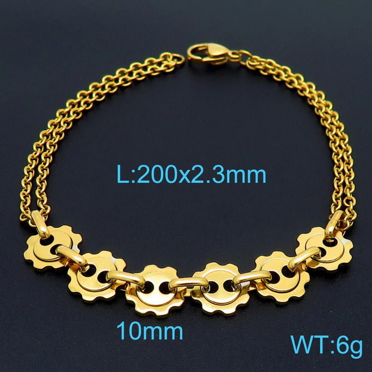 Titanium Steel 18K Gold Plated Fashion Plating Geometric Bracelets Earrings Necklace