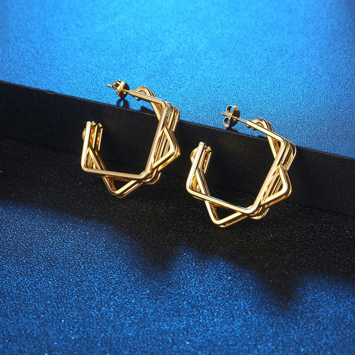 1 Piece Fashion Geometric Plating Titanium Steel Ear Studs