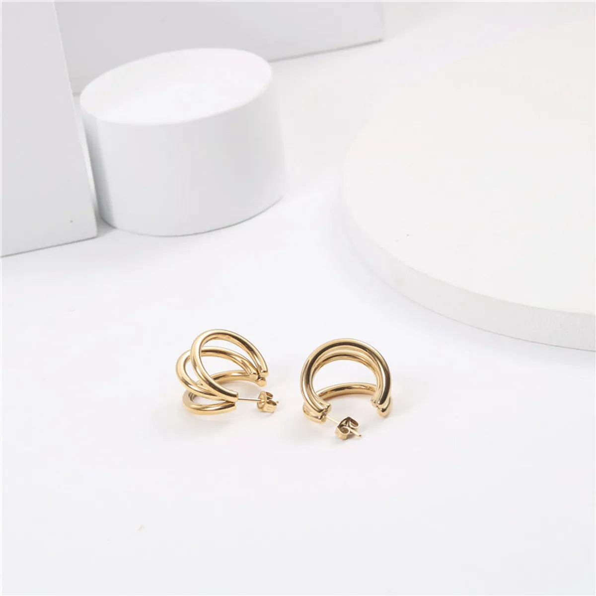 Fashion Geometric Titanium Steel Plating Earrings 1 Pair