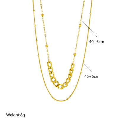 Fashion Geometric Titanium Steel Plating Layered Necklaces