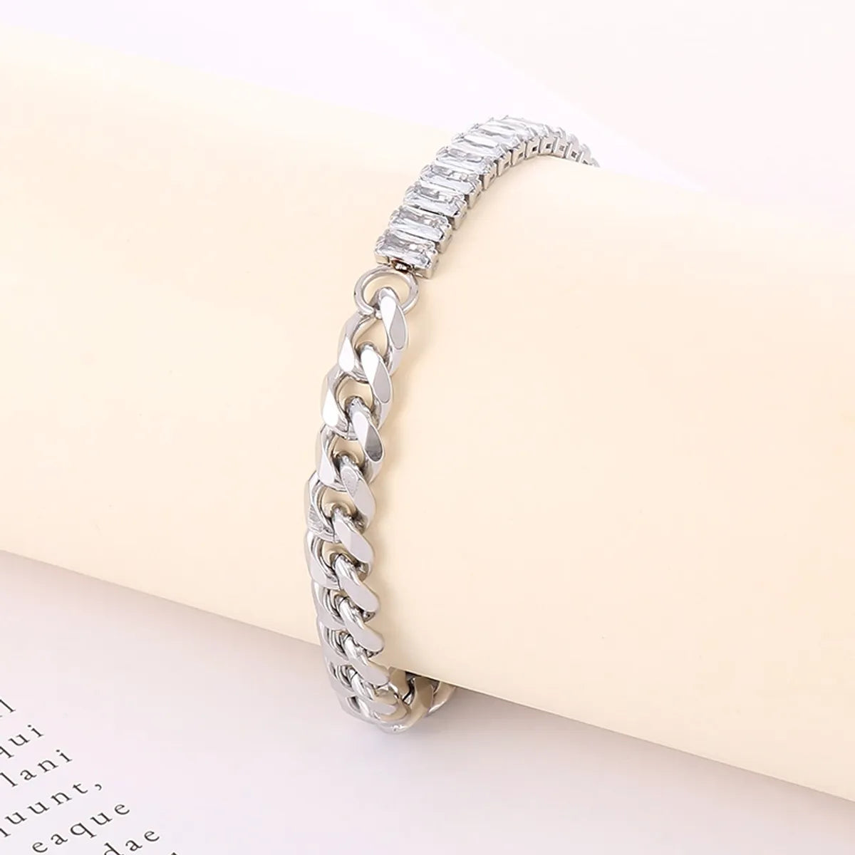 Wholesale Fashion Geometric Titanium Steel Plating 18k Gold Plated Zircon Bracelets Necklace