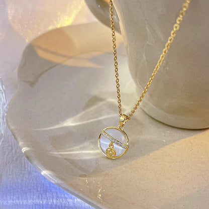 Fashion Geometric Titanium Steel Plating Zircon Necklace