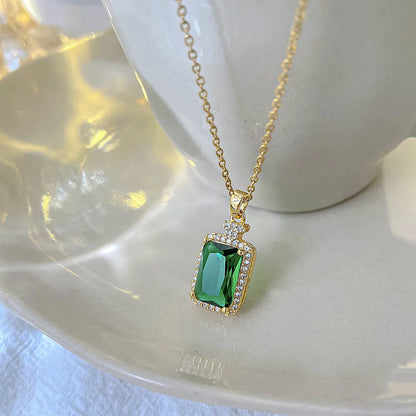 Fashion Geometric Titanium Steel Plating Zircon Necklace