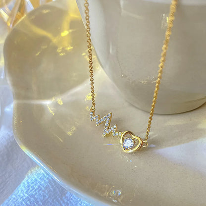 Fashion Geometric Titanium Steel Plating Zircon Necklace