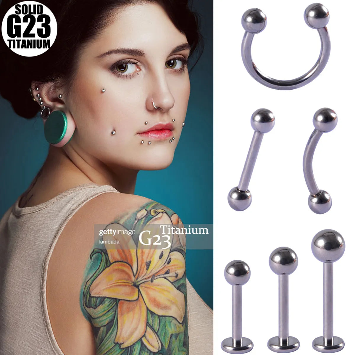 Ear Cartilage Rings & Studs Fashion Geometric G23 Titanium Polishing