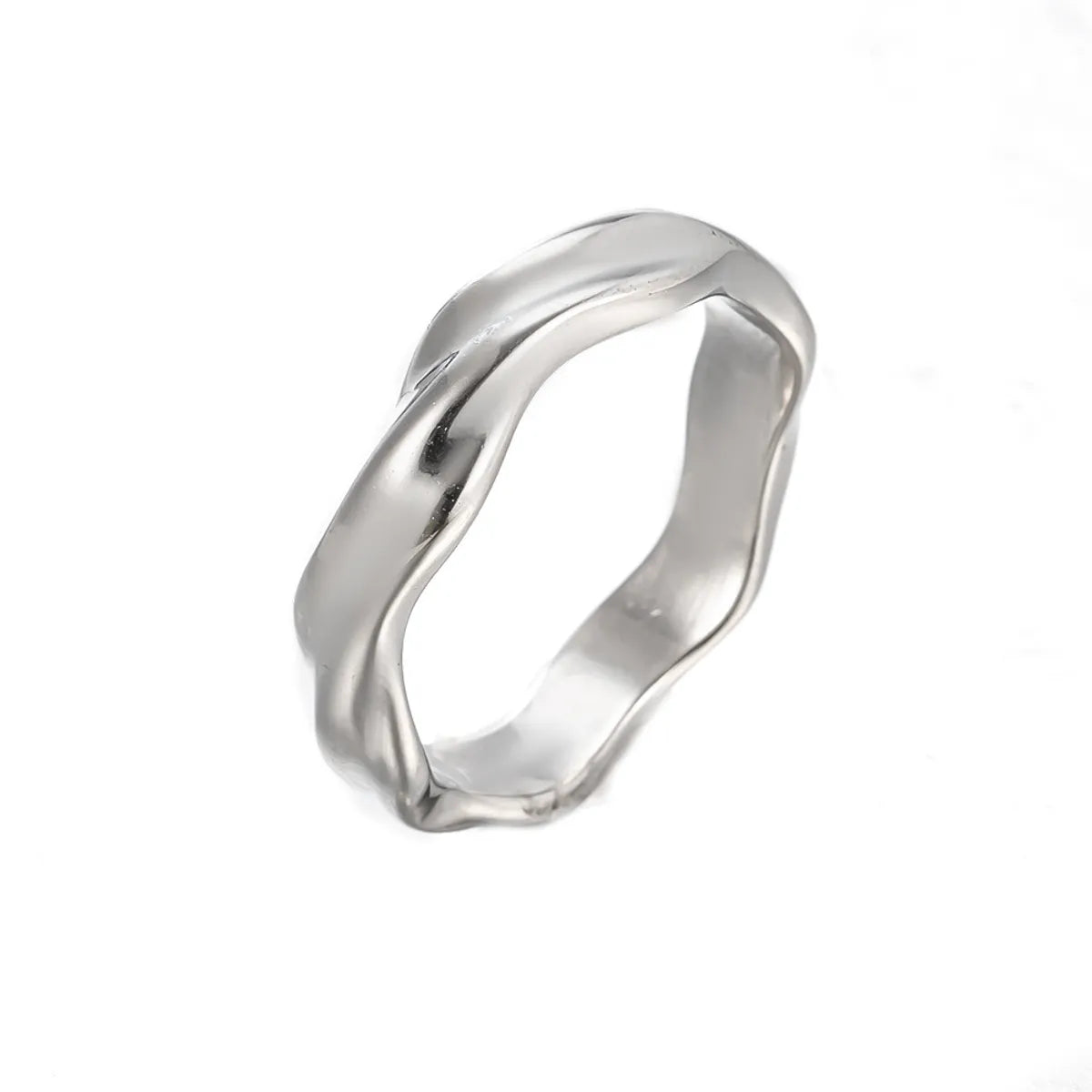 Fashion Geometric Titanium Steel Polishing Rings 1 Piece