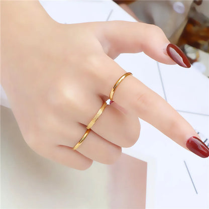 Fashion Geometric Titanium Steel Rings 1 Set