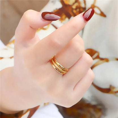 Fashion Geometric Titanium Steel Rings 1 Set