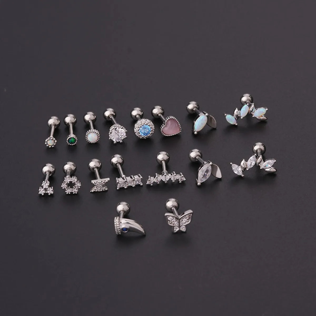 Ear Cartilage Rings & Studs Geometric 316 Stainless Steel  Copper Plating