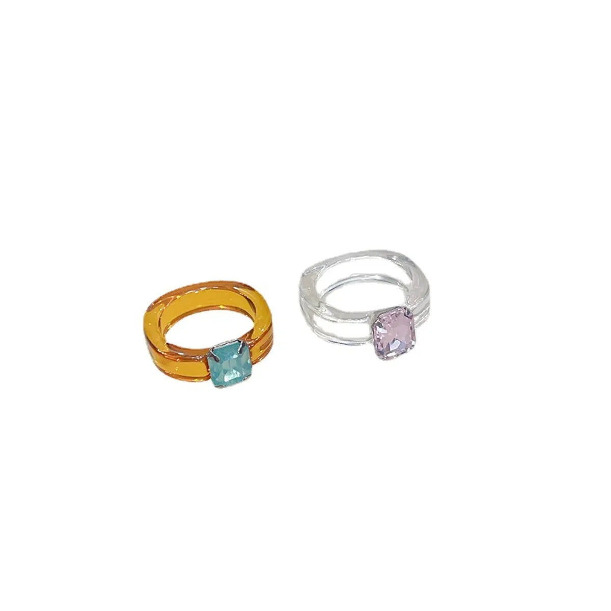 Fashion Geometric Transparent Arylic Women's Rings