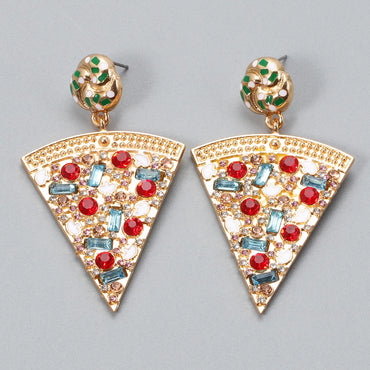 Fashion Geometric Triangle Pizza Earrings