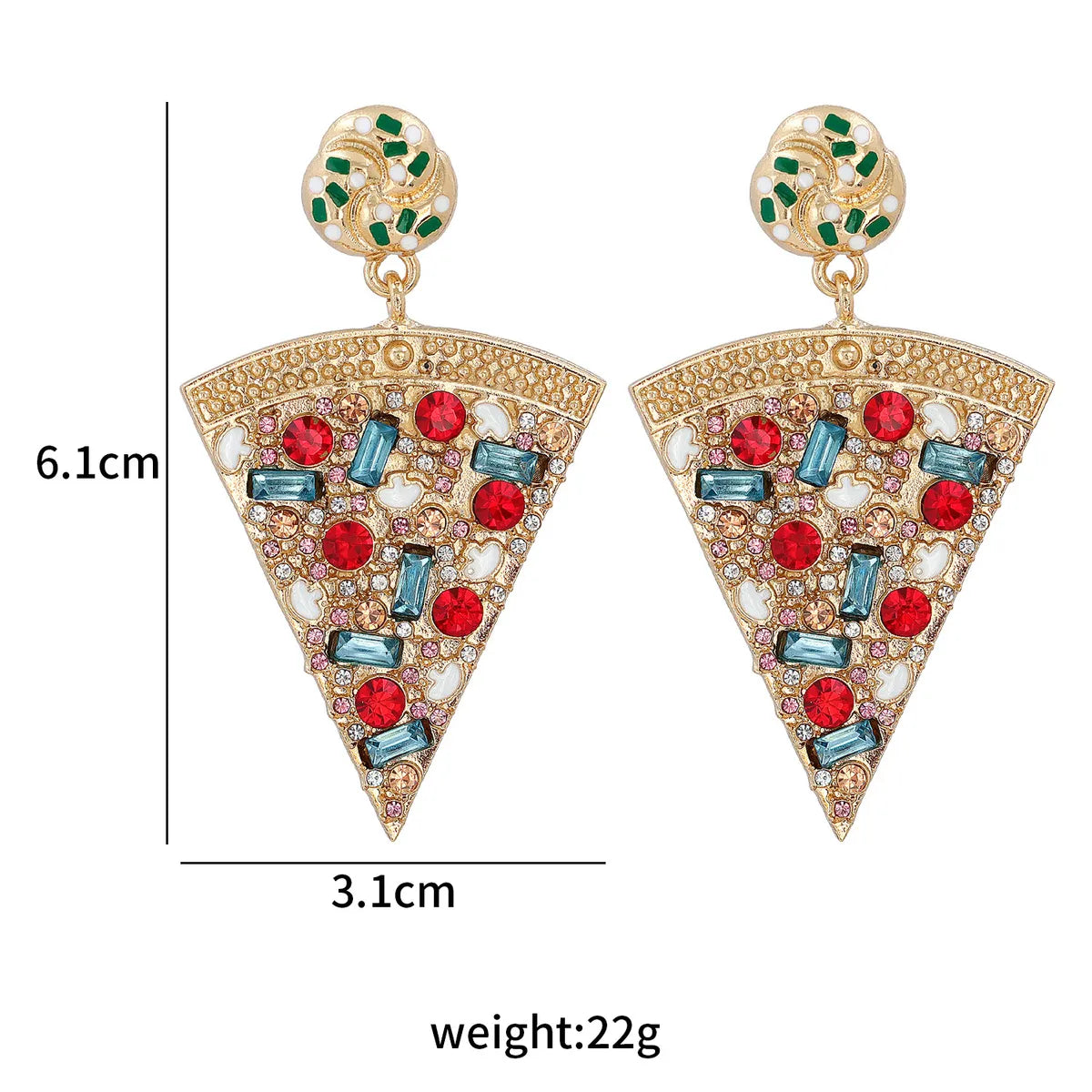 Fashion Geometric Triangle Pizza Earrings