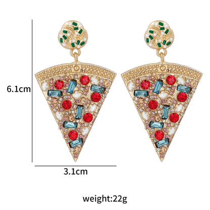 Fashion Geometric Triangle Pizza Earrings