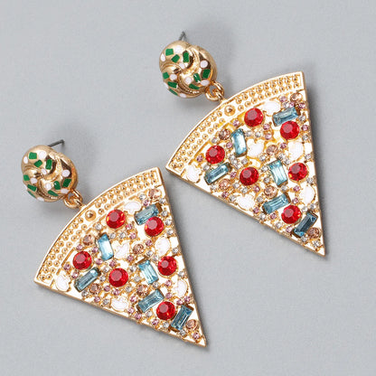 Fashion Geometric Triangle Pizza Earrings