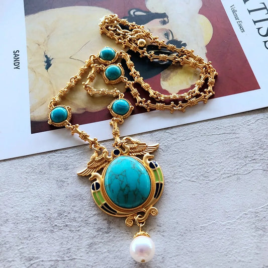 Fashion Geometric Turquoise Alloy Necklace Wholesale