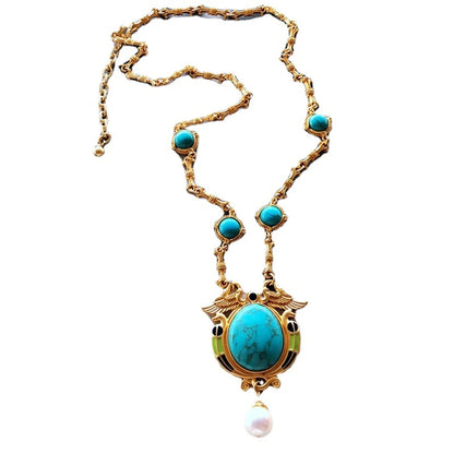 Fashion Geometric Turquoise Alloy Necklace Wholesale