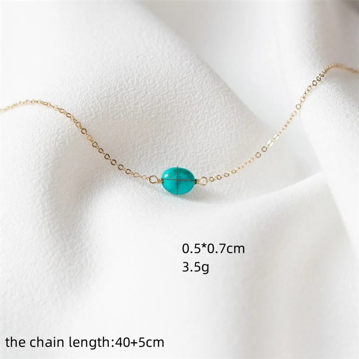 Fashion Geometric Turquoise Clavicle Chain Simple Copper Necklace