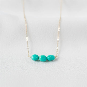 Fashion Geometric Turquoise Clavicle Chain Simple Copper Necklace