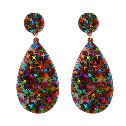 Fashion Geometric Water Drop Acrylic Earrings