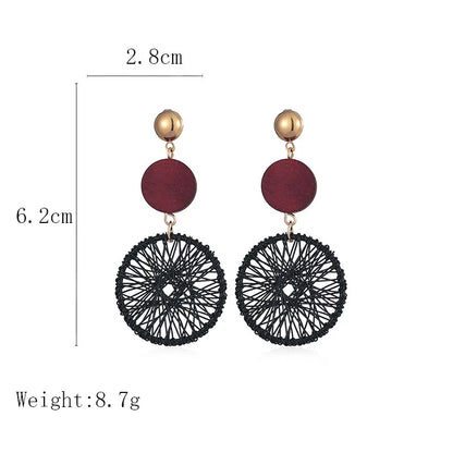 Fashion Geometric Wood Hollow Out Drop Earrings 1 Pair