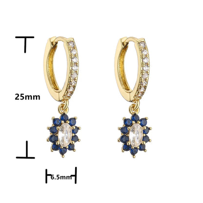 Fashion Geometric Zircon Colored Zircon Earrings