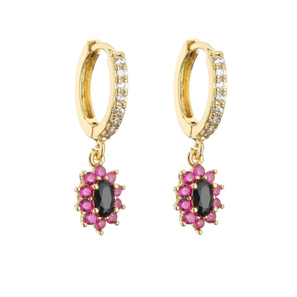 Fashion Geometric Zircon Colored Zircon Earrings