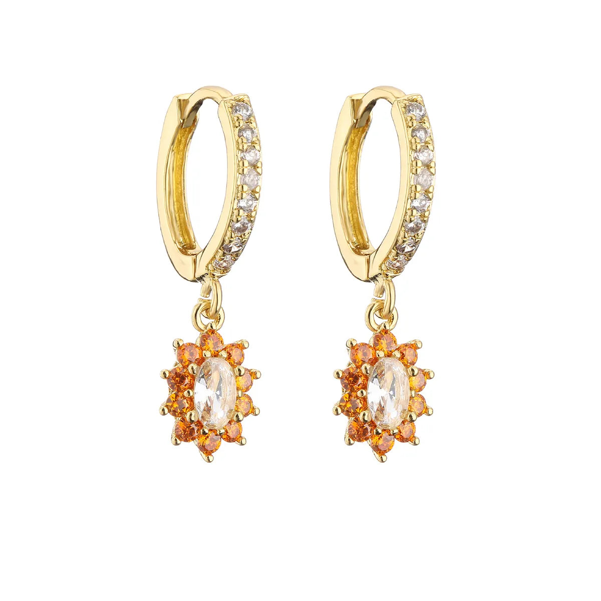 Fashion Geometric Zircon Colored Zircon Earrings