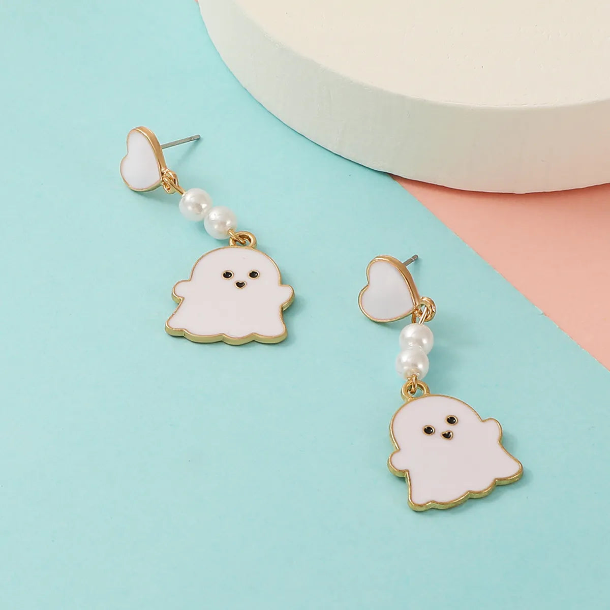 1 Pair Fashion Ghost Pearl Alloy Drop Earrings