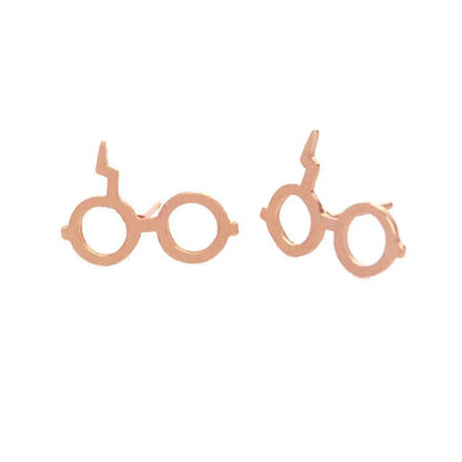 Fashion Glasses Titanium Steel Ear Studs Plating No Inlaid Stainless Steel Earrings