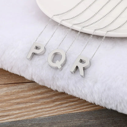 Fashion Glossy 26 Letters Stainless Steel Necklace Wholesale Gooddiy