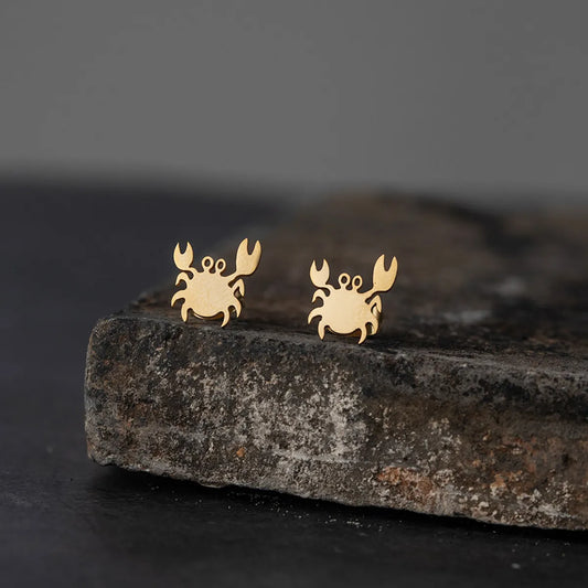 Simple Style Crab Alloy No Inlaid Earrings Ear Studs