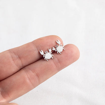 Simple Style Crab Alloy No Inlaid Earrings Ear Studs