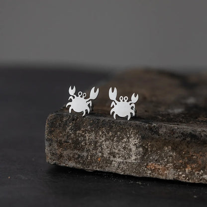 Simple Style Crab Alloy No Inlaid Earrings Ear Studs