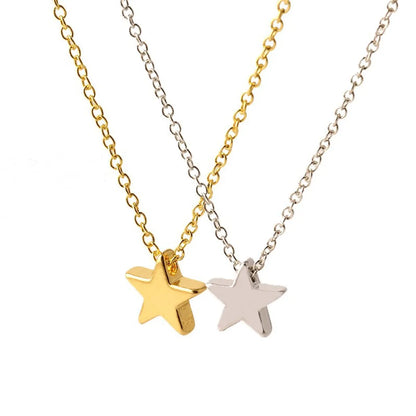 Fashion Glossy Thickened Star Alloy Pendant Collarbone Necklace