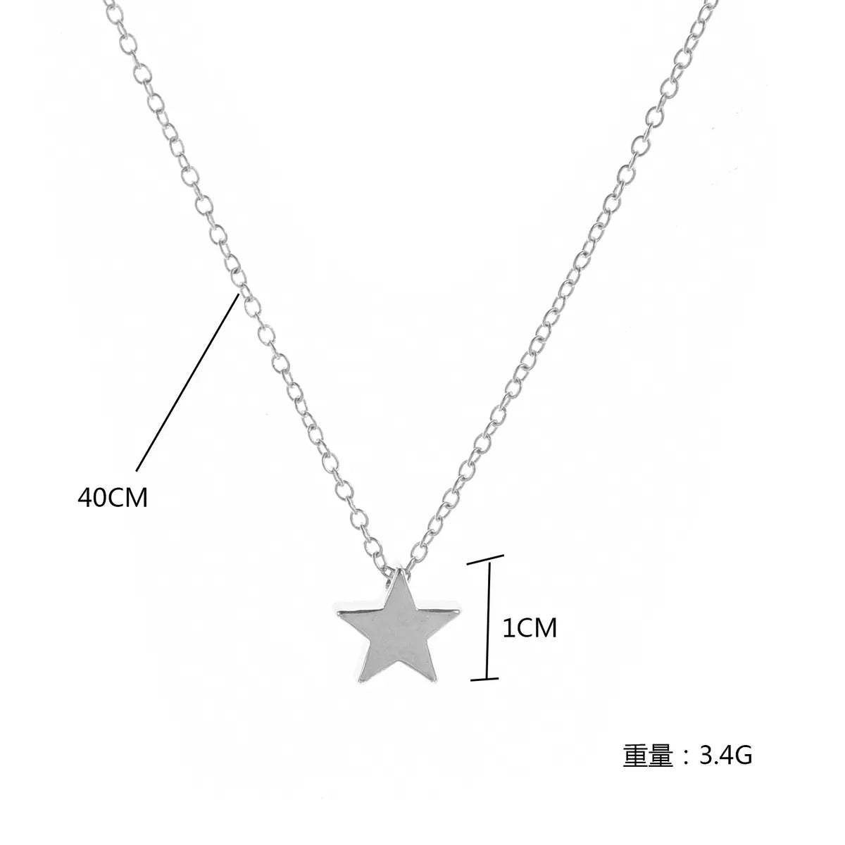 Fashion Glossy Thickened Star Alloy Pendant Collarbone Necklace