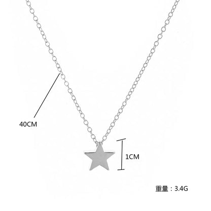 Fashion Glossy Thickened Star Alloy Pendant Collarbone Necklace