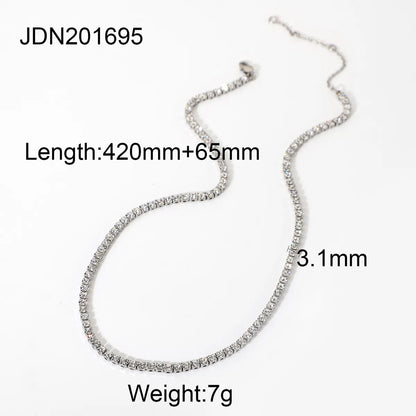 Simple Style Stainless Steel Titanium Steel Plating Necklace