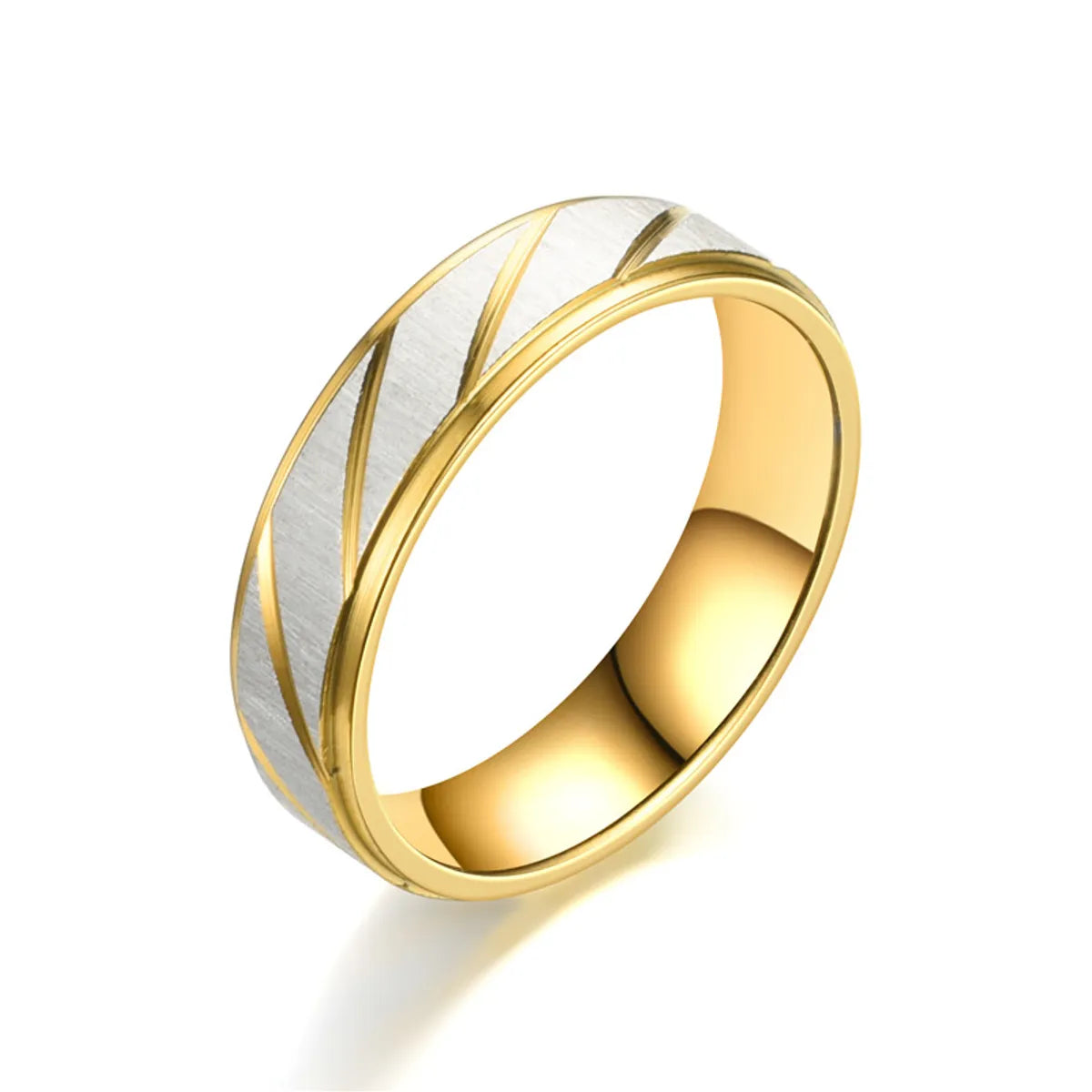 Fashion Golden Slash Stainless Steel Ring Wholesale Nihaojewelry